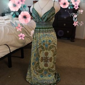 Daytime green summer dress💐
